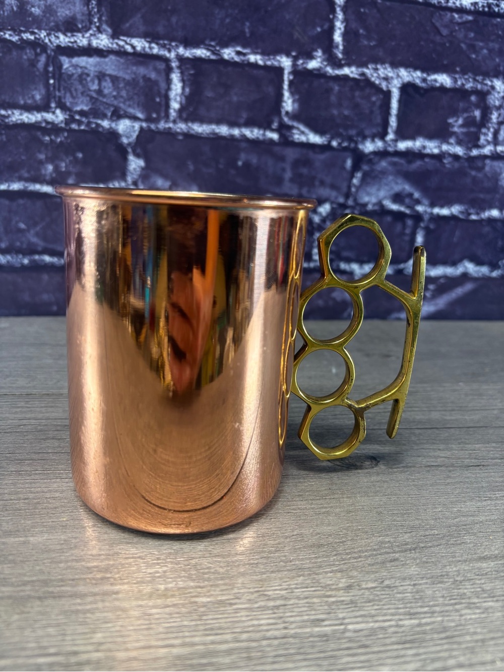 Old Dutch International Moscow Mule Copper Mug with Brass Knuckle Style Handle